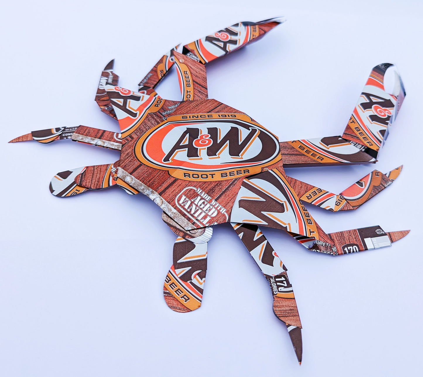 A&W root-beer can crab